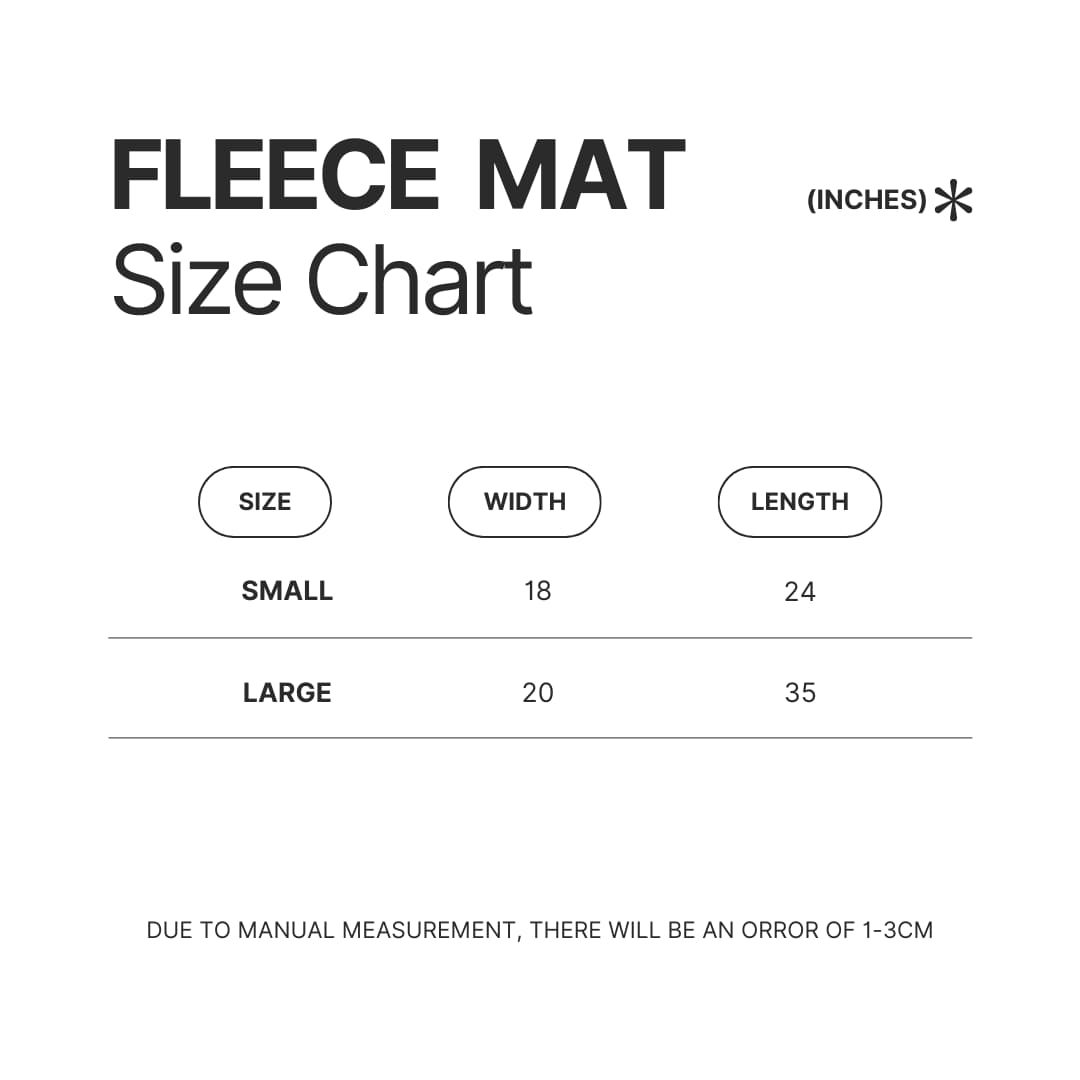 Fleece Mat Size Chart - Akame Ga Kill Shop