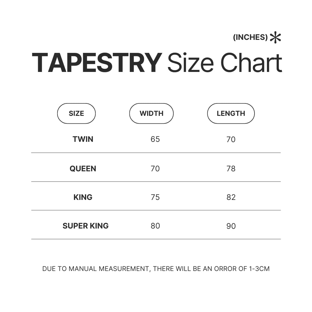 Tapestry Size Chart - Akame Ga Kill Shop