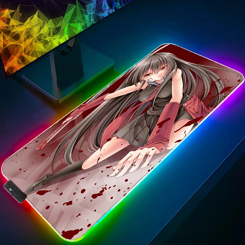 Akame ga Kill Akame With Blood RGB Mouse Pad