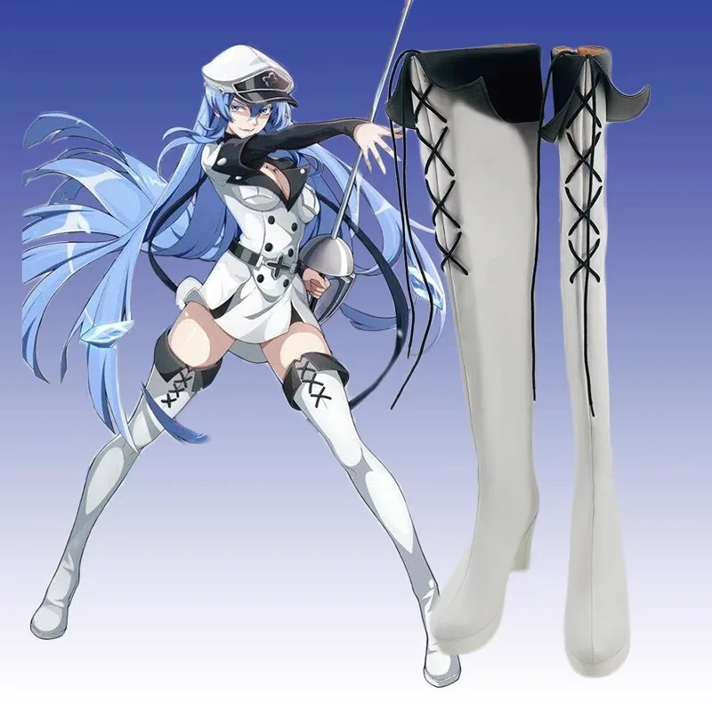 Akame Ga Kill Esdeath Cosplay  Leather Boots